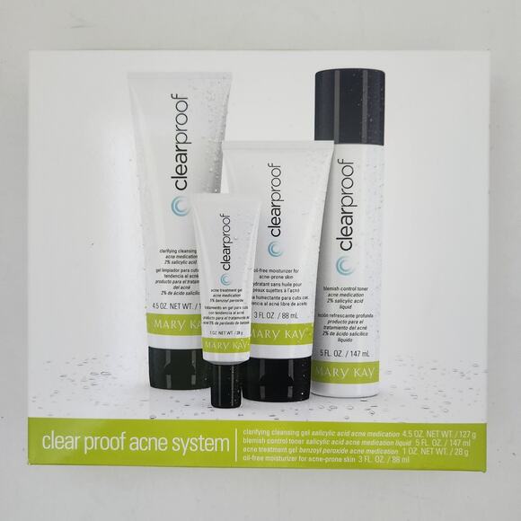 Mary Kay Clear Proof Acne System 4 Four Piece Full Size Set New Original Pkg